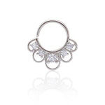 Piercing de Furo Argola Torção 8mm Laly Zircônias Prata Piuka - Piuka