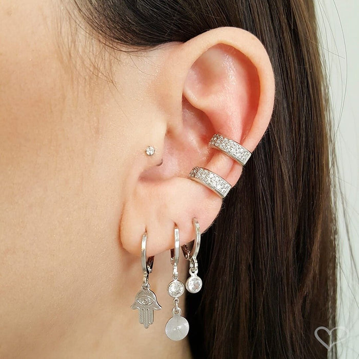 Piercing de Furo Mini Ponto de Luz Haste 6mm Zircônia Prata Piuka