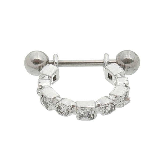 Piercing de Furo Piuka Argola P Loiuse 8mm Zircônia Prata