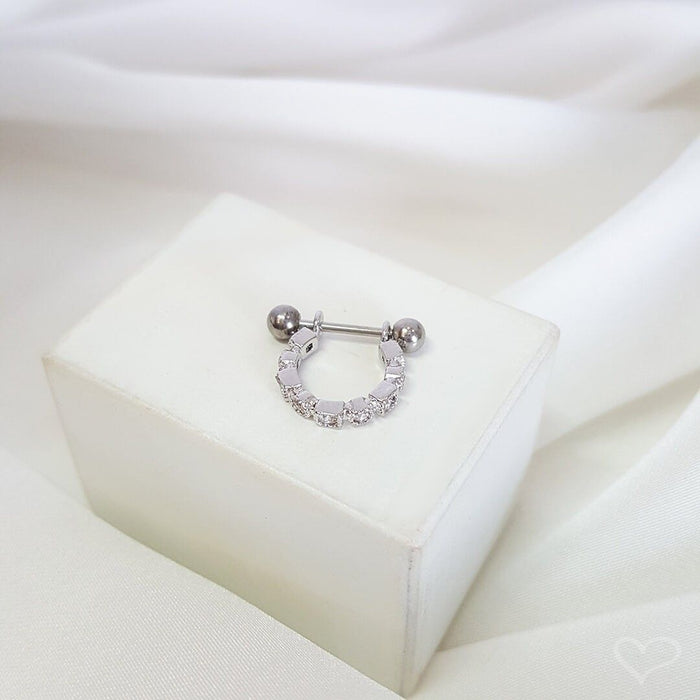 Piercing de Furo Piuka Argola P Loiuse 8mm Zircônia Prata