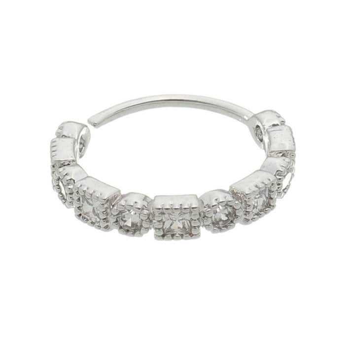 Piercing de Furo Piuka Argola P Lucy 8mm Zircônia Prata
