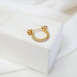 Piercing de Furo Piuka Argola P Reilly Zircônia Dourado - Piuka
