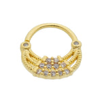 Piercing de Furo Piuka Argola Torção 6mm Bonnie Zircônias Dourado - Piuka