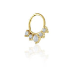 Piercing de Furo Piuka Argola Torção 8mm Lindy Coroa Zircônias Dourado - Piuka