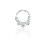Piercing de Furo Piuka Argola Torção 8mm Rebeca Zircônias Prata - Piuka