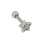 Piercing de Furo Piuka Haste 6mm Atria Estrela Zircônia Prata - Piuka