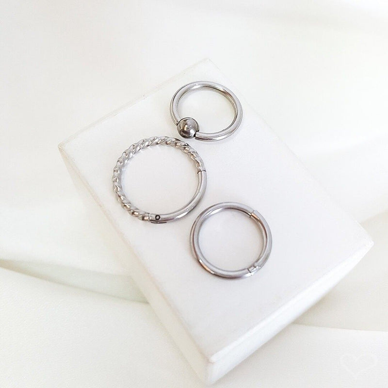 Piercing de Furo Piuka Naya Argola Segmento 8mm Prata - Piuka