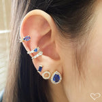 Piercing de Pressão Camy Gota Safira Zircônia Folheado a Ouro 18k Piuka - Piuka