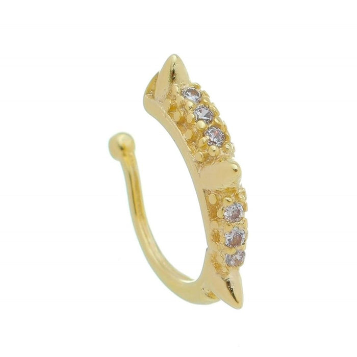 Piercing de Pressão Holly Spike Zircônia Folheado a Ouro 18k