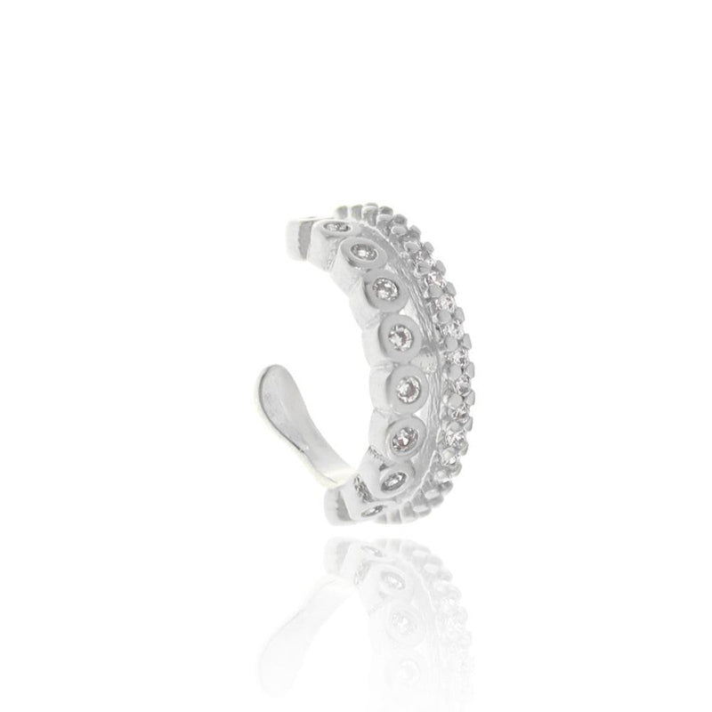 Piercing de Pressão Piuka Candy Duas Voltas Zircônia Folheado em Ródio Branco - Piuka
