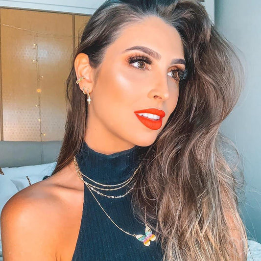 Piercing de Pressão Piuka Ivy Argola Zircônia Pink Folheado a Ouro 18k - Piuka