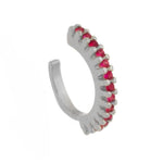 Piercing de Pressão Piuka Ivy Argola Zircônia Pink Folheado em Ródio Branco - Piuka