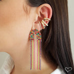 Piercing de Pressão Piuka Jana Zircônias Coloridas Folheado a Ouro 18k - Piuka