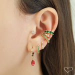 Piercing de Pressão Piuka Jana Zircônias Coloridas Folheado a Ouro 18k - Piuka