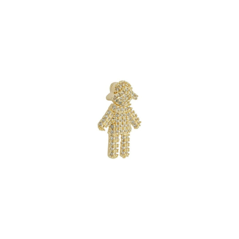Pingente Menina Zircônias Folheado a Ouro 18k - Piuka