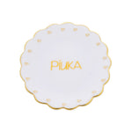 Pratinho Porta Joia do Dia Piuka Porcelana com Filete de Ouro - Piuka