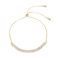 Pulseira Ajustável Folheada a Ouro 18k Riviera Chiara Zircônia Média Cristal - Piuka