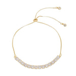 Pulseira Ajustável Folheada a Ouro 18k Riviera Chiara Zircônia Média Cristal - Piuka