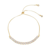 Pulseira Ajustável Folheada a Ouro 18k Riviera Chiara Zircônia Média Cristal - Piuka