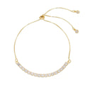 Pulseira Ajustável Folheada a Ouro 18k Riviera Chiara Zircônia Pequena Cristal - Piuka
