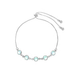 Pulseira Ajustável Folheada em Ródio Branco Zircônias Acqua Betina Piuka - Piuka