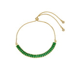 Pulseira Ajustável Taylor P Zircônias Esmeralda Folheada a Ouro 18k - Piuka
