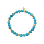 Pulseira Bella Howlita Turquesa Folheado a Ouro 18k - Piuka
