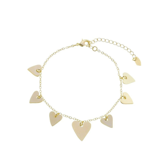 Pulseira Corações Piuka Vintage Folheado a Ouro 18k
