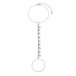 Pulseira de Mão Alice Zircônias Folheada em Ródio Branco - Piuka
