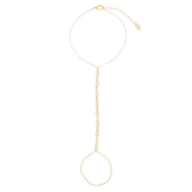 Pulseira de Mão Jamile Pontos de Luz Folheada a Ouro 18k - Piuka