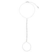 Pulseira de Mão Jamile Pontos de Luz Folheada em Ródio Branco - Piuka