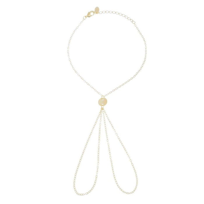 Pulseira de Mão Soraia Mini Medalhas Folheada a Ouro 18k