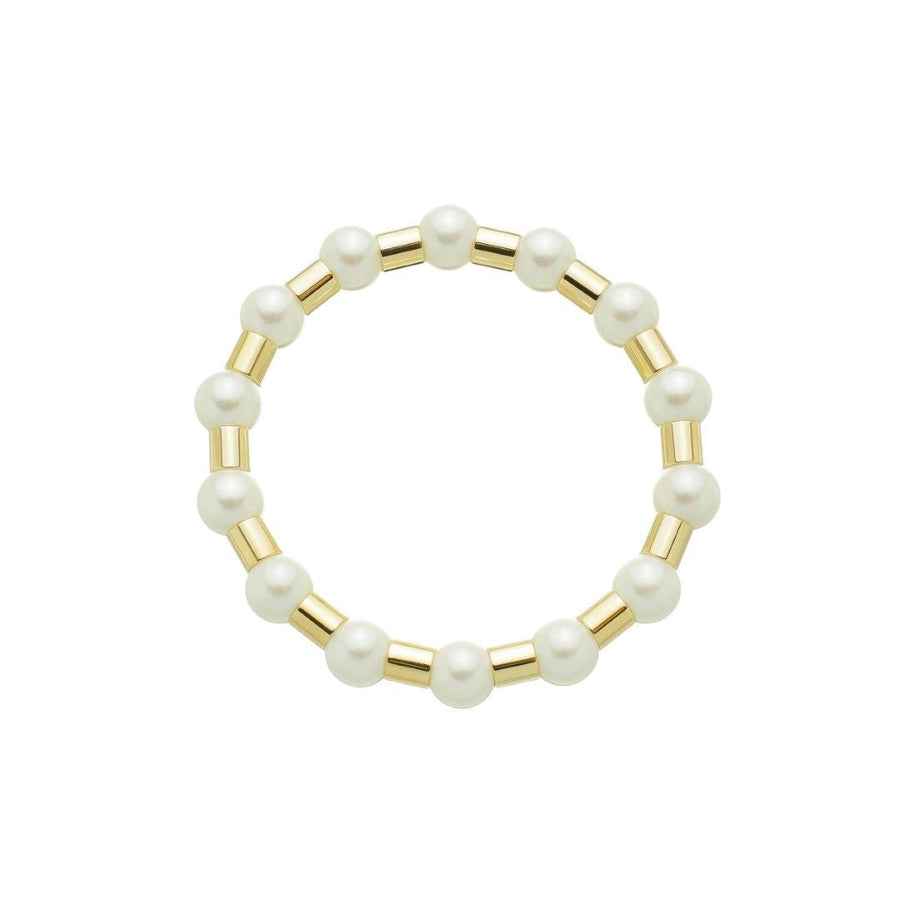 Pulseira de Pérolas Leonor Tubos Metal Folheado a Ouro 18k - Piuka