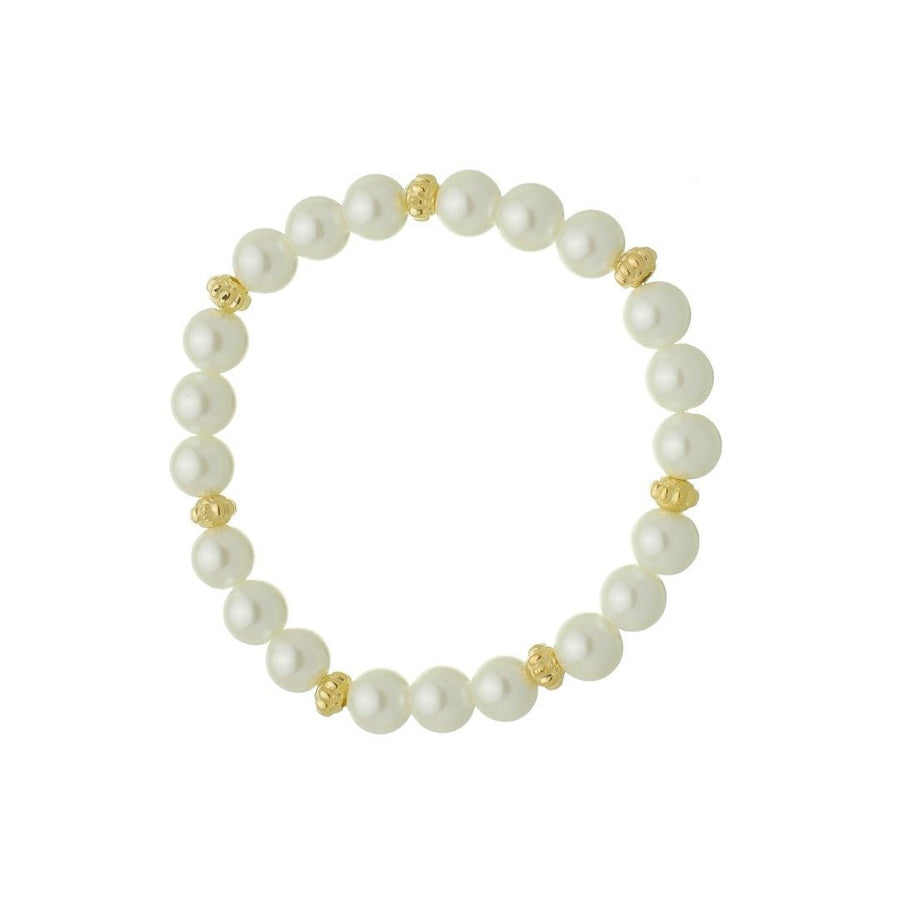 Pulseira de Pérolas Victória Metal Folheada a Ouro 18k - Piuka