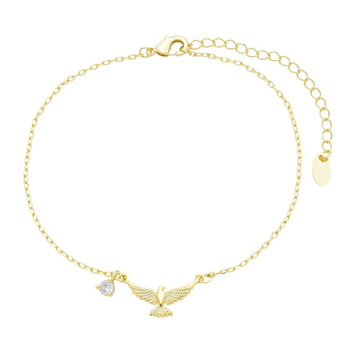 Pulseira Espiríto Santo Zircônias Folheado a Ouro 18k