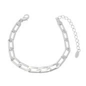 Pulseira Feminina Elos Folheada em Ródio Branco Natália - Piuka