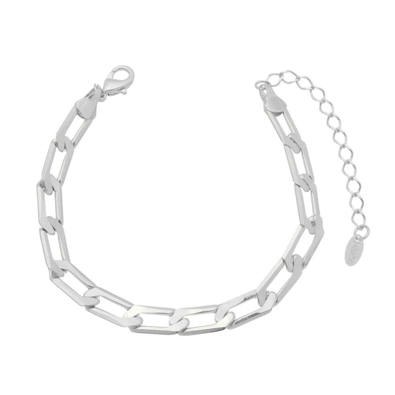 Pulseira Feminina Elos Folheada em Ródio Branco Natália - Piuka