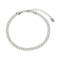 Pulseira Feminina Elos Groumet Folheada em Ródio Branco Lili - Piuka
