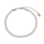 Pulseira Feminina Elos Groumet Folheada em Ródio Branco Lili - Piuka