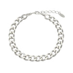 Pulseira Feminina Raiza Elos Grumet Folheada em Ródio Branco - Piuka