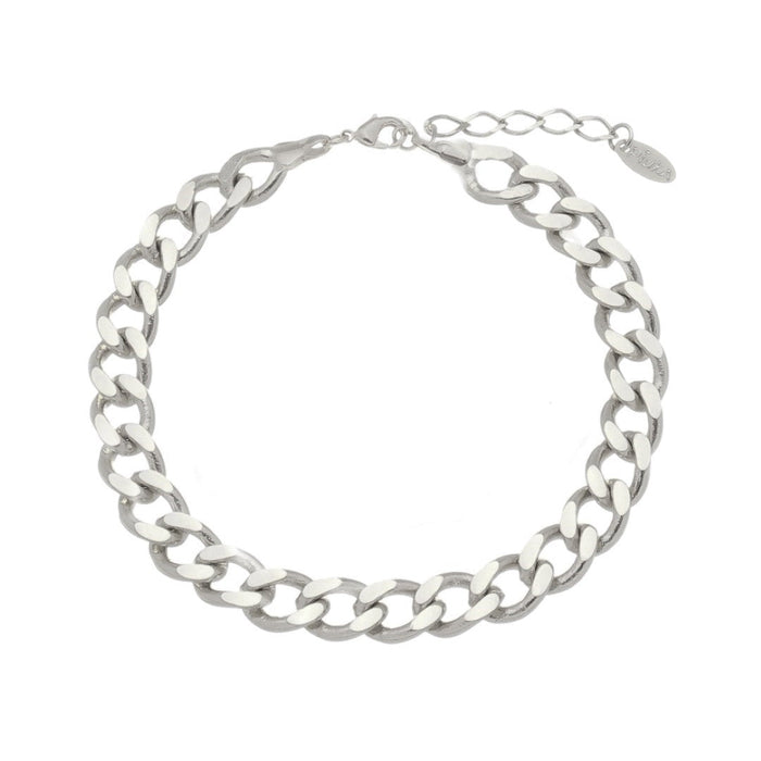 Pulseira Feminina Raiza Elos Grumet Folheada em Ródio Branco