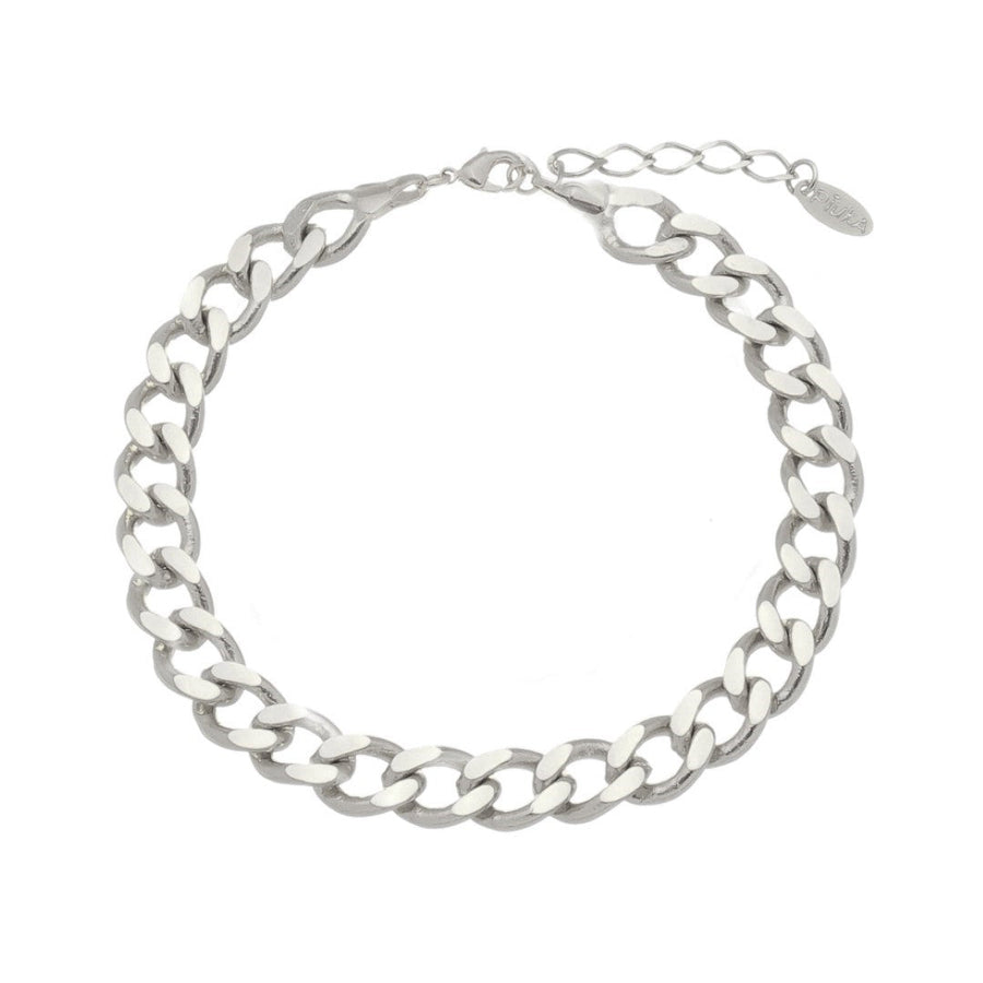 Pulseira Feminina Raiza Elos Grumet Folheada em Ródio Branco - Piuka