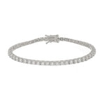 Pulseira Feminina Riviera Megan Zircônias Folheada em Ródio Branco - Piuka