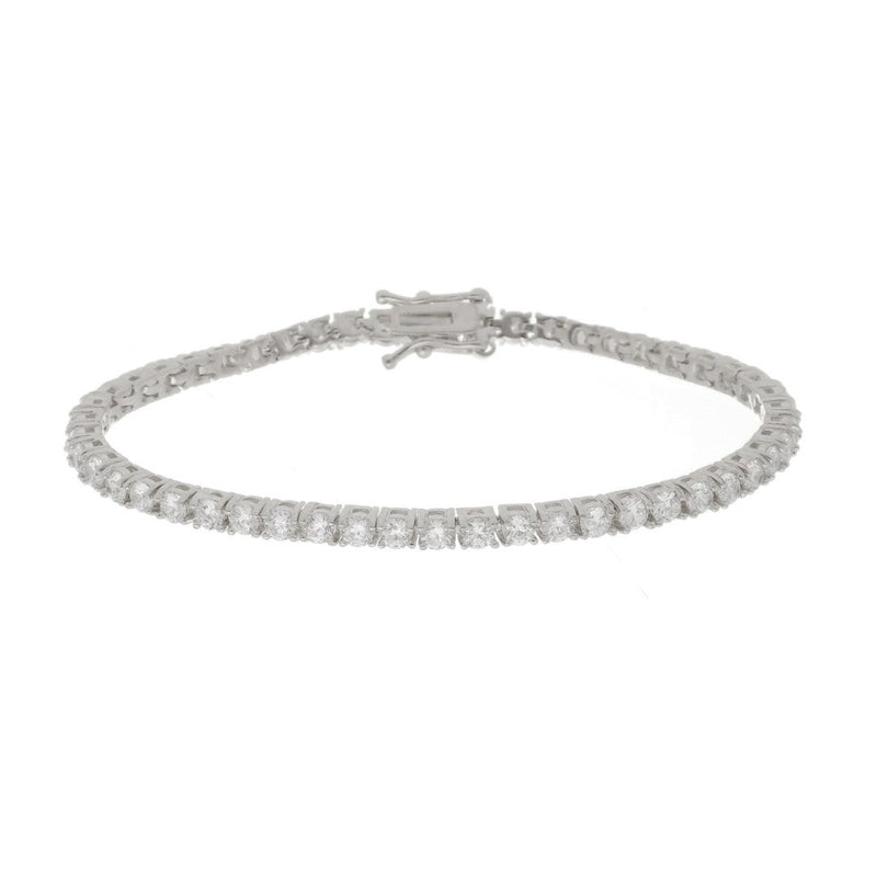 Pulseira Feminina Riviera Megan Zircônias Folheada em Ródio Branco - Piuka