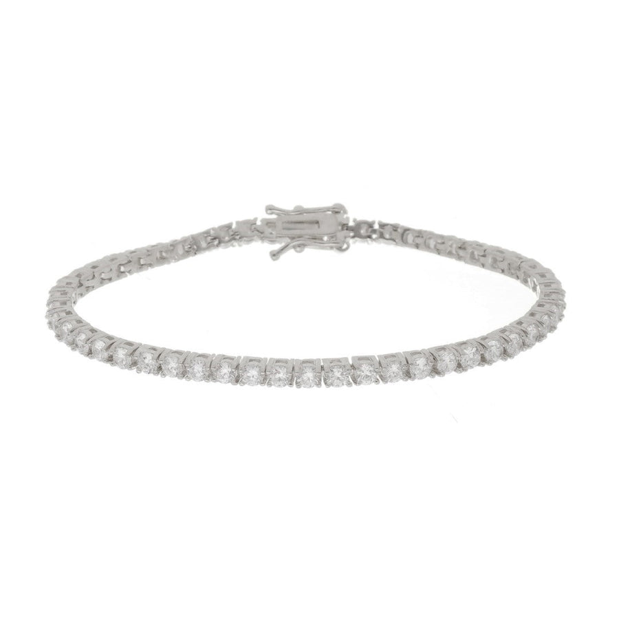 Pulseira Feminina Riviera Megan Zircônias Folheada em Ródio Branco - Piuka