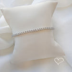 Pulseira Feminina Riviera Zircônias Prata 925 Banhada em Ródio Branco Eugene - Piuka