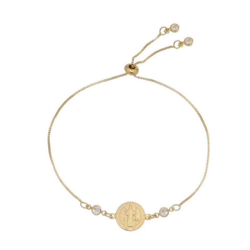 Pulseira Folheada a Ouro 18k Ajustável Cathy São Bento Zircônias - Piuka