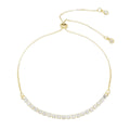 Pulseira Folheada a Ouro 18k Ajustável Riviera Chiara Mini Zircônias Cristal - Piuka