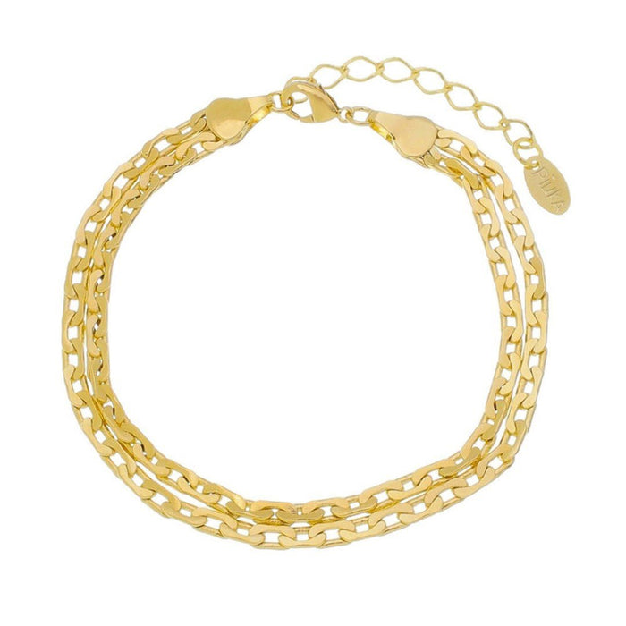 Pulseira Folheada a Ouro 18k Duas Voltas Elos Vic