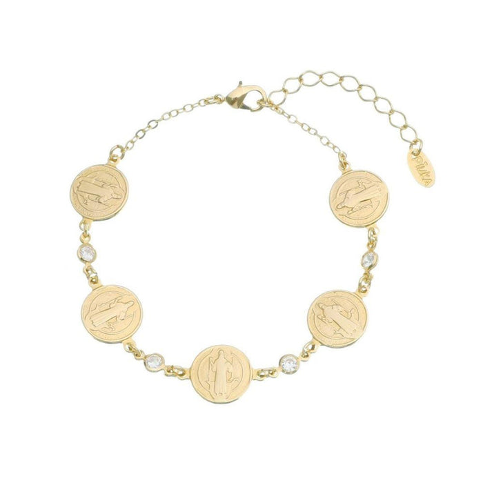 Pulseira Folheada a Ouro 18k São Bento Zircônia Piuka